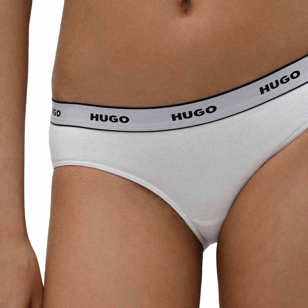 HUGO - 3 - Pack Classic Logo Briefs, White - Boxers - and - Briefs.net