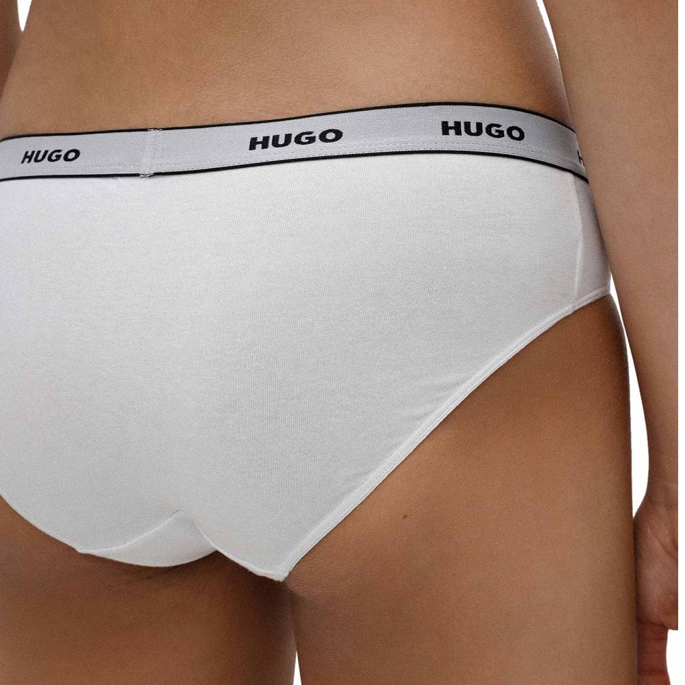 HUGO - 3 - Pack Classic Logo Briefs, White - Boxers - and - Briefs.net