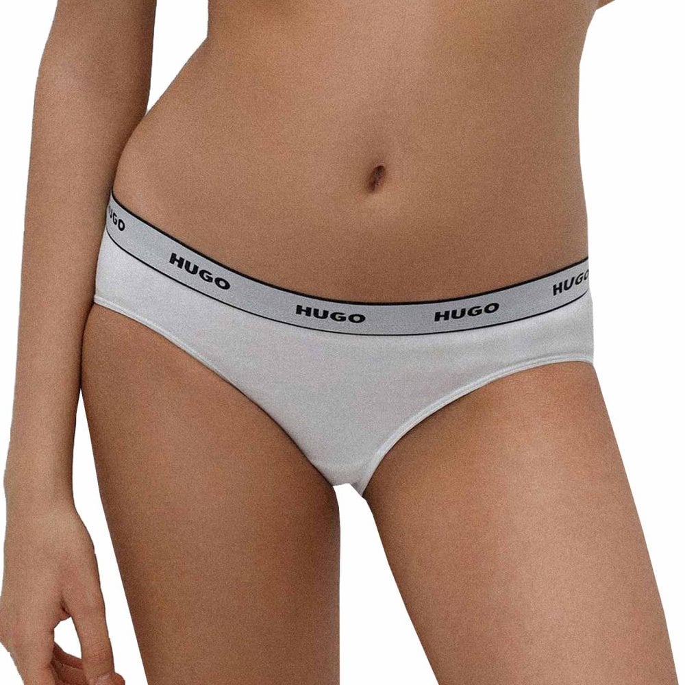 HUGO - 3 - Pack Classic Logo Briefs, White - Boxers - and - Briefs.net