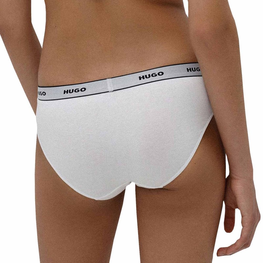 HUGO - 3 - Pack Classic Logo Briefs, White - Boxers - and - Briefs.net