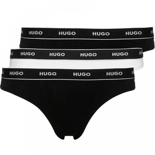 3-Pack Logo Thong, Black/White/Black