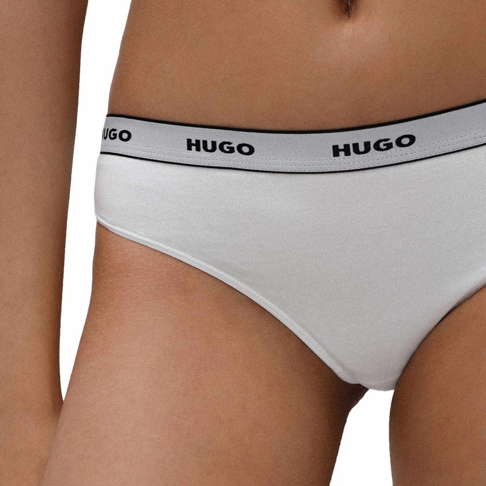 HUGO - 3 - Pack Classic Logo Thongs, White - Boxers - and - Briefs.net