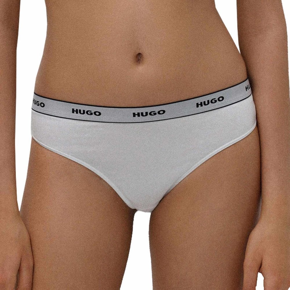 HUGO - 3 - Pack Classic Logo Thongs, White - Boxers - and - Briefs.net