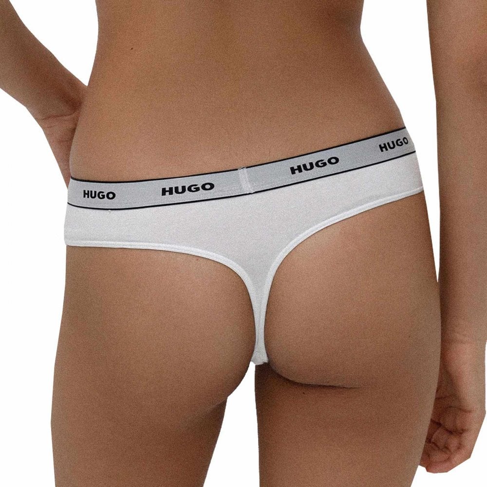 HUGO - 3 - Pack Classic Logo Thongs, White - Boxers - and - Briefs.net