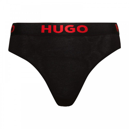 Sporty Logo Thong, Black
