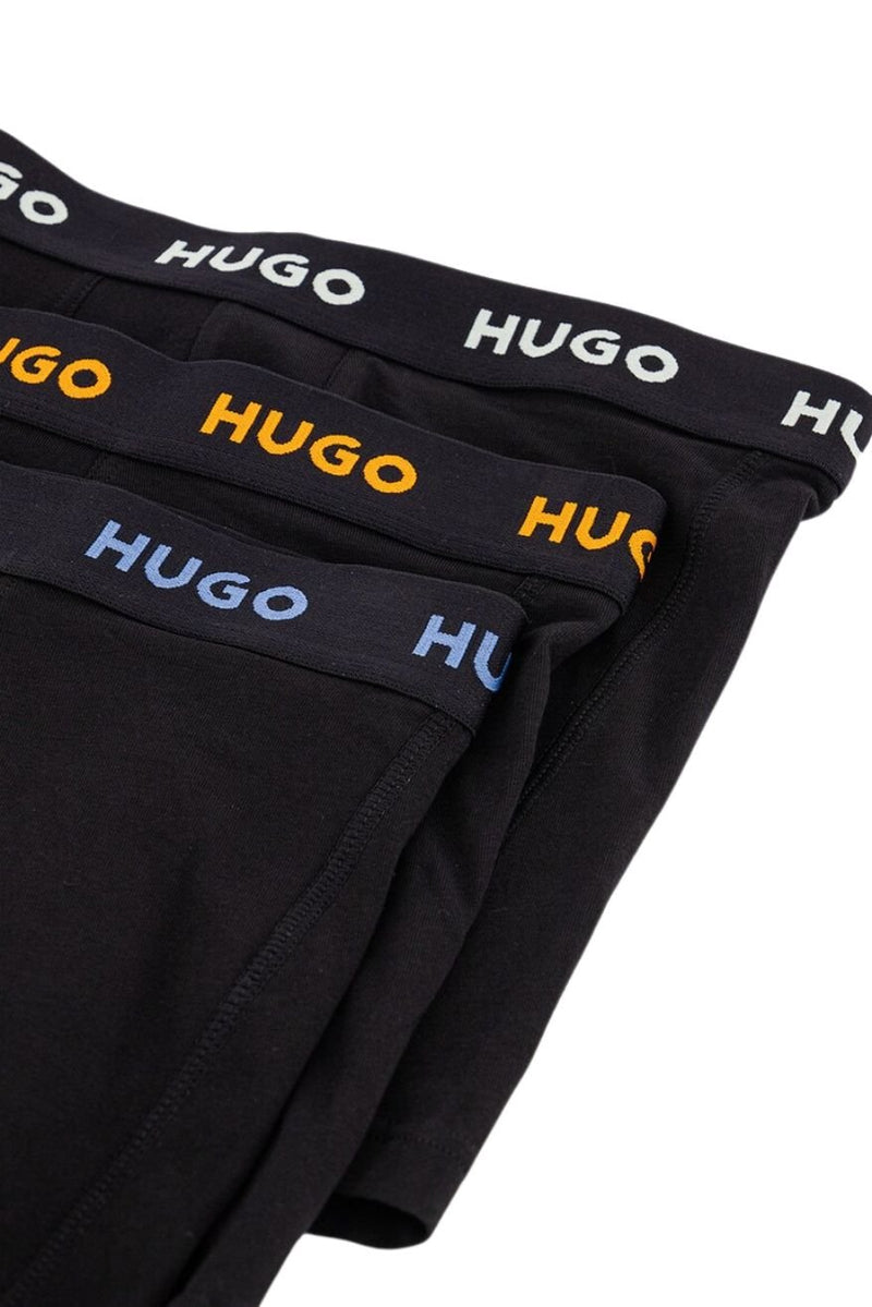 HUGOBoxer Briefs 3 - pack3 - Pack Classic Logo Boxer Briefs, Black w/ orange/blue/whiteBoxers - and - Briefs.net