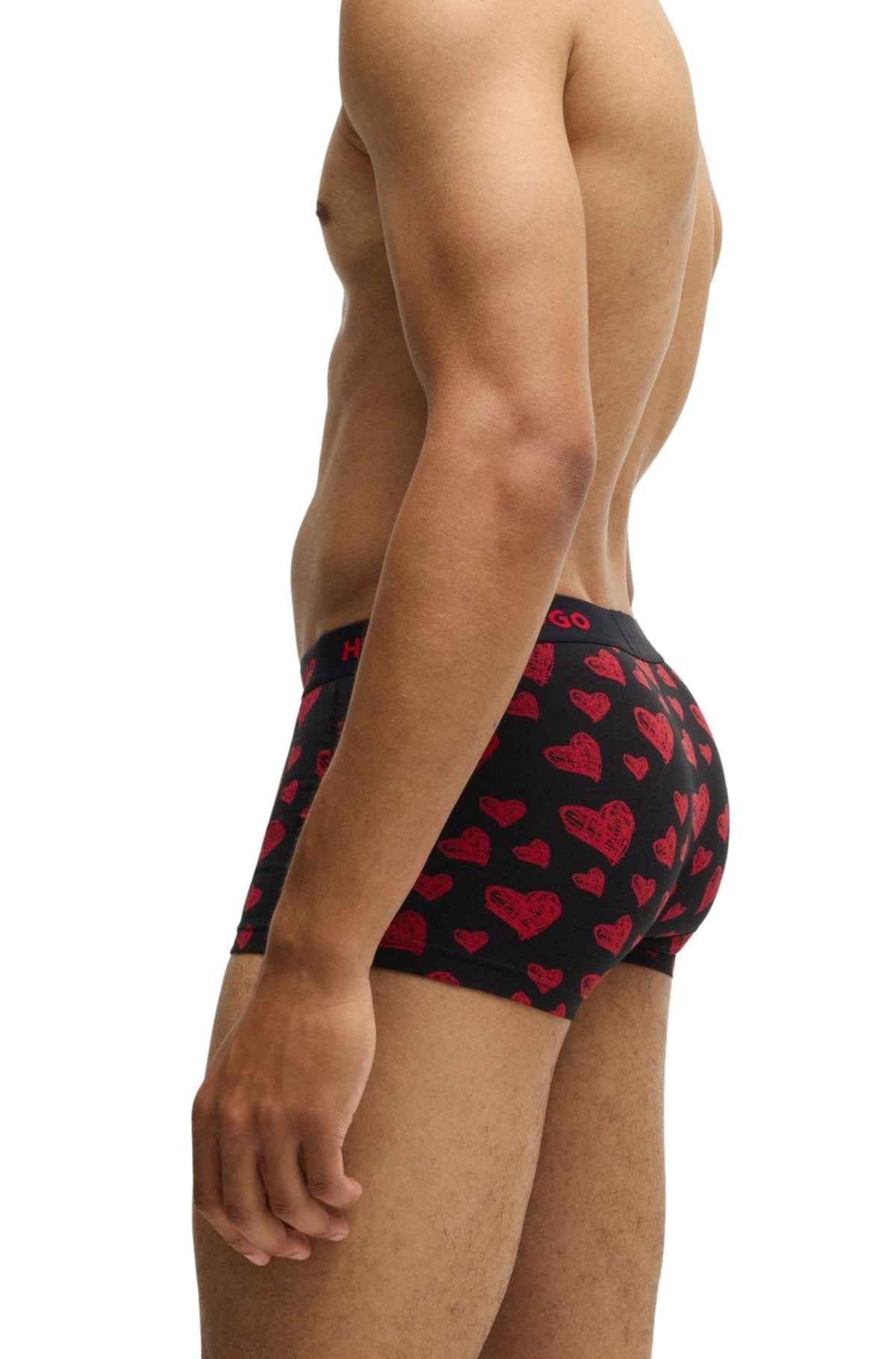 HUGOTrunks 3 - pack3 - Pack Hearts Boxer Trunks Gift Set, Black/redBoxers - and - Briefs.net