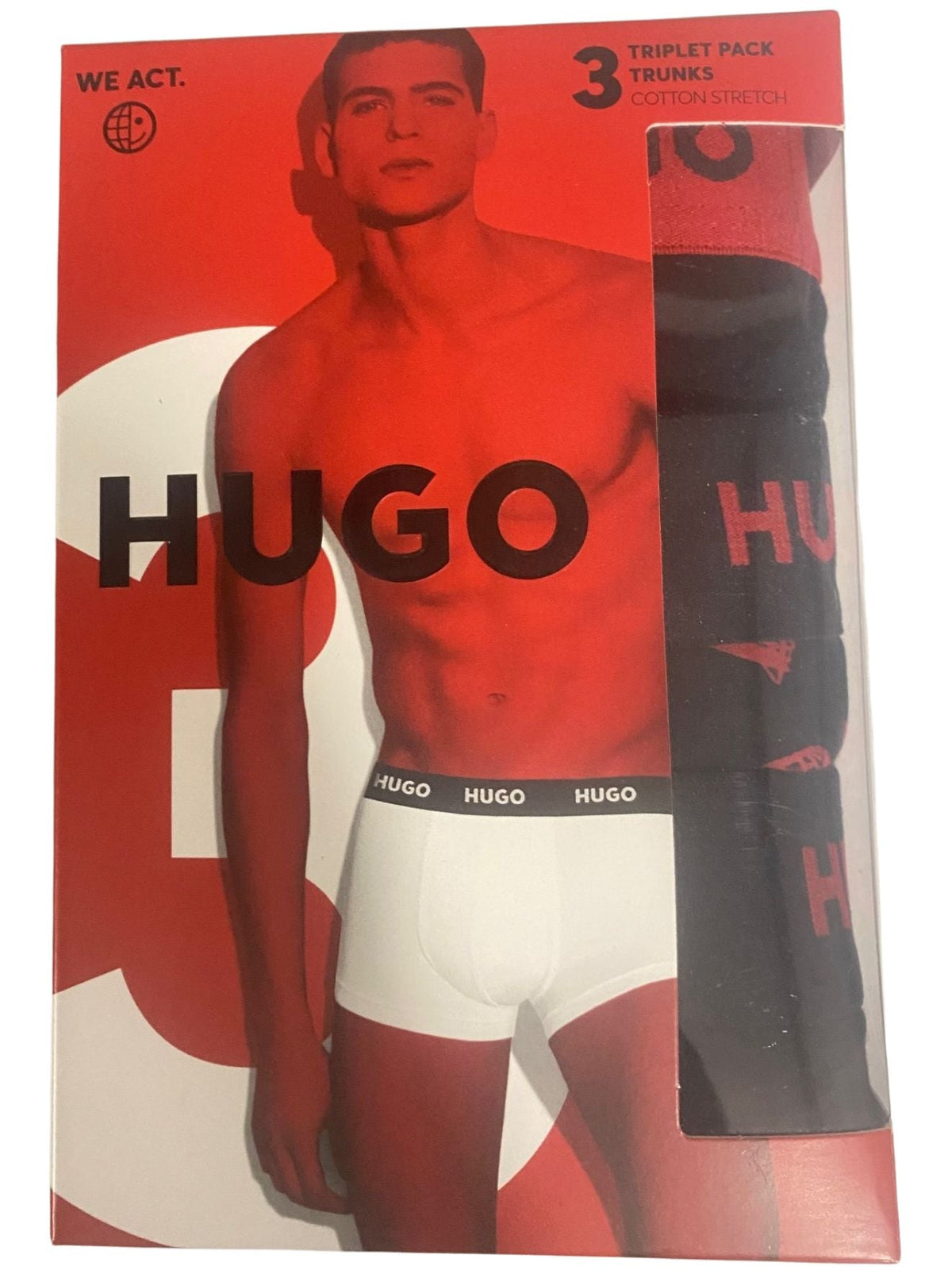 HUGOTrunks 3 - pack3 - Pack Hearts Boxer Trunks Gift Set, Black/redBoxers - and - Briefs.net