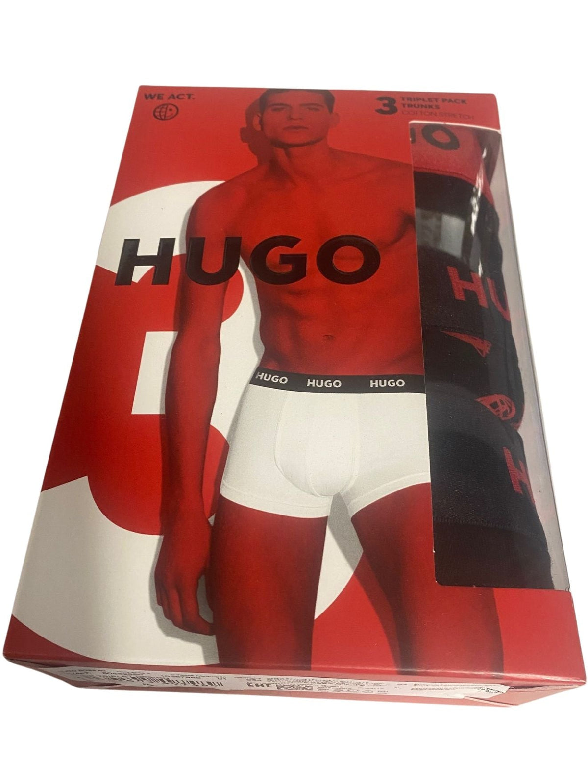 HUGOTrunks 3 - pack3 - Pack Hearts Boxer Trunks Gift Set, Black/redBoxers - and - Briefs.net