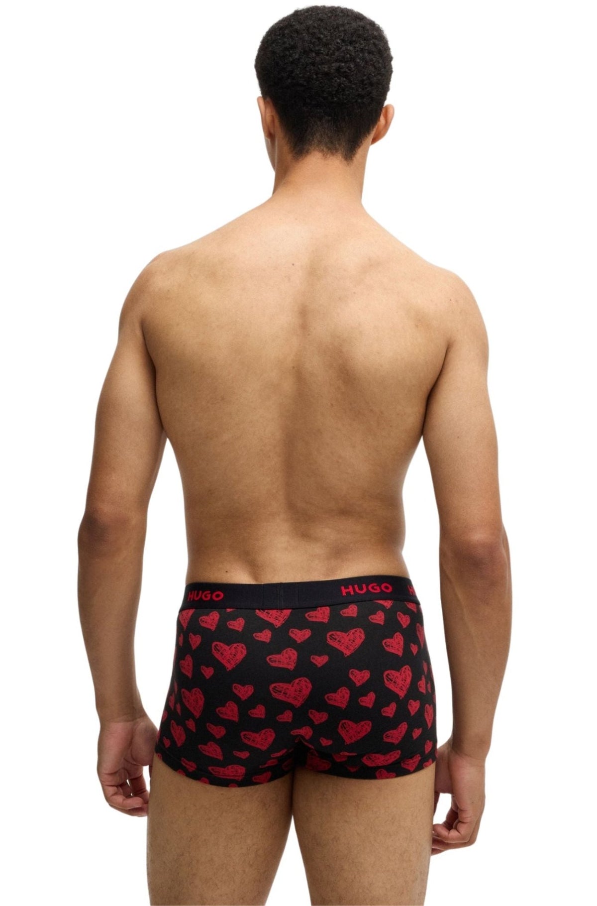 HUGOTrunks 3 - pack3 - Pack Hearts Boxer Trunks Gift Set, Black/redBoxers - and - Briefs.net