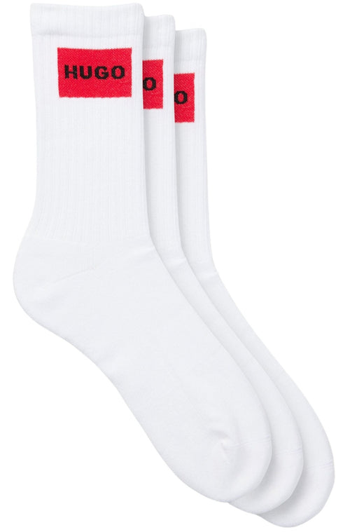 HUGOSocks 3 - pack3 - Pack Red Label Ribbed Sports Socks, WhiteBoxers - and - Briefs.net