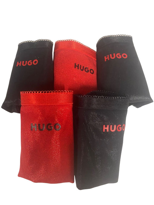HUGOStrings 5 - pack5 - Pack Classic Logo Strings Gift Set, Black/RedBoxers - and - Briefs.net