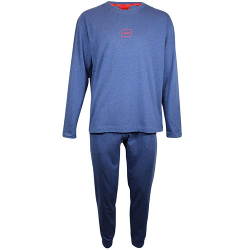 HUGOPyjama SetLaze Relaxed - Fit Jersey Loungewear Set, Marl BlueBoxers - and - Briefs.net