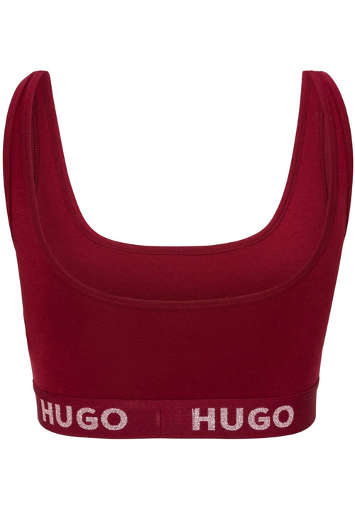 HUGOBraletteSporty Logo Bralette, BurgundyBoxers - and - Briefs.net