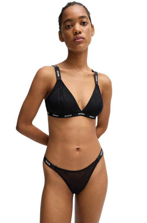 HUGOG - StringSporty Logo Lace String, Black/whiteBoxers - and - Briefs.net