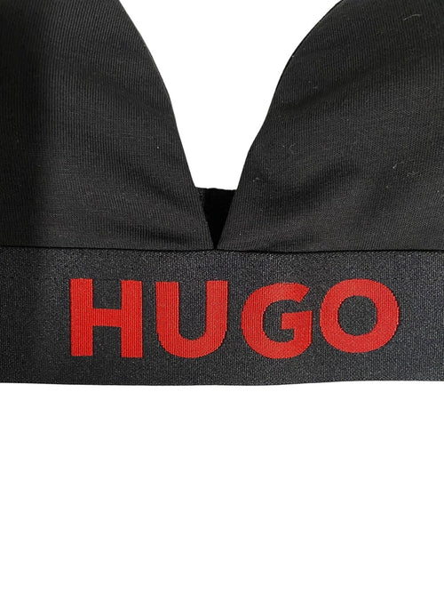 HUGOBraSporty Logo Triangle Bra, Black/redBoxers - and - Briefs.net
