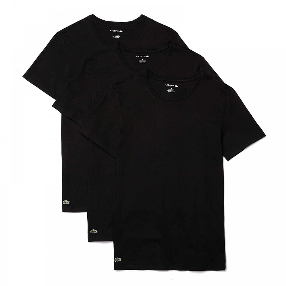 3-Pack Slim Fit Crew Neck T-Shirt, Black