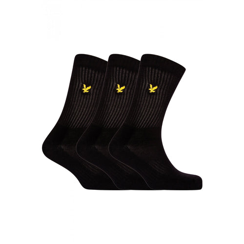 3-Pack Hamilton Sports Socks, Black