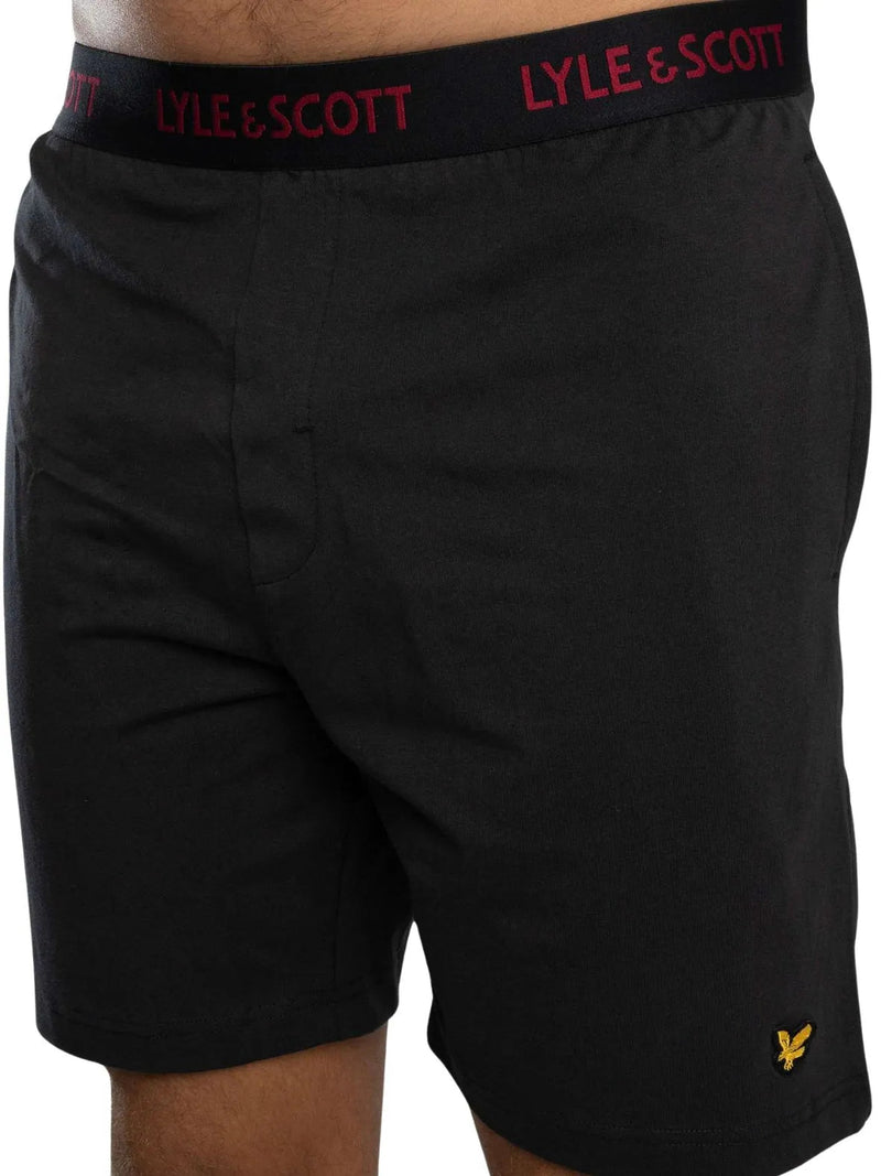 Lyle & ScottPyjama SetCharlie T-Shirt & Shorts Lounge Set, Burgundy/BlackBoxers & Briefs