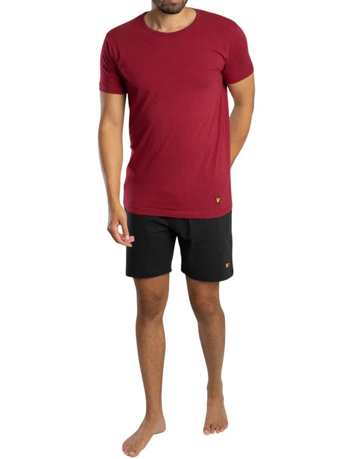 Lyle & ScottPyjama SetCharlie T-Shirt & Shorts Lounge Set, Burgundy/BlackBoxers & Briefs