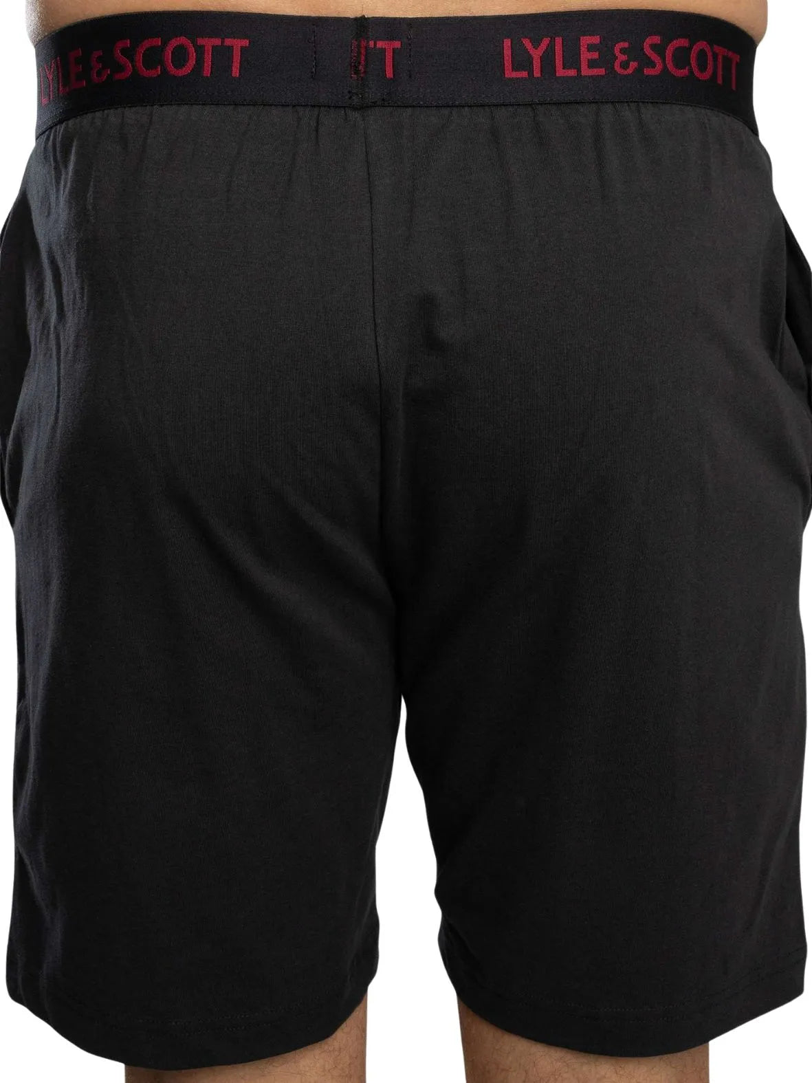 Lyle & ScottPyjama SetCharlie T-Shirt & Shorts Lounge Set, Burgundy/BlackBoxers & Briefs