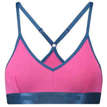 Hochglänzendes Triangel-Bralette aus Baumwoll-Modal-Stretch, Rosa/Blau