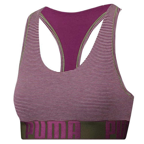 Bralette à mini rayures en coton modal stretch, violet foncé/gris mélangé
