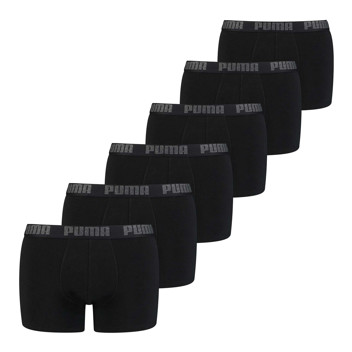 Lot de 6 boxers en coton extensible Everyday Comfort, noir