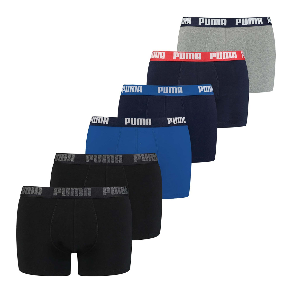 Everyday Comfort Cotton Stretch 6-Pack Boxers, Blue / Black