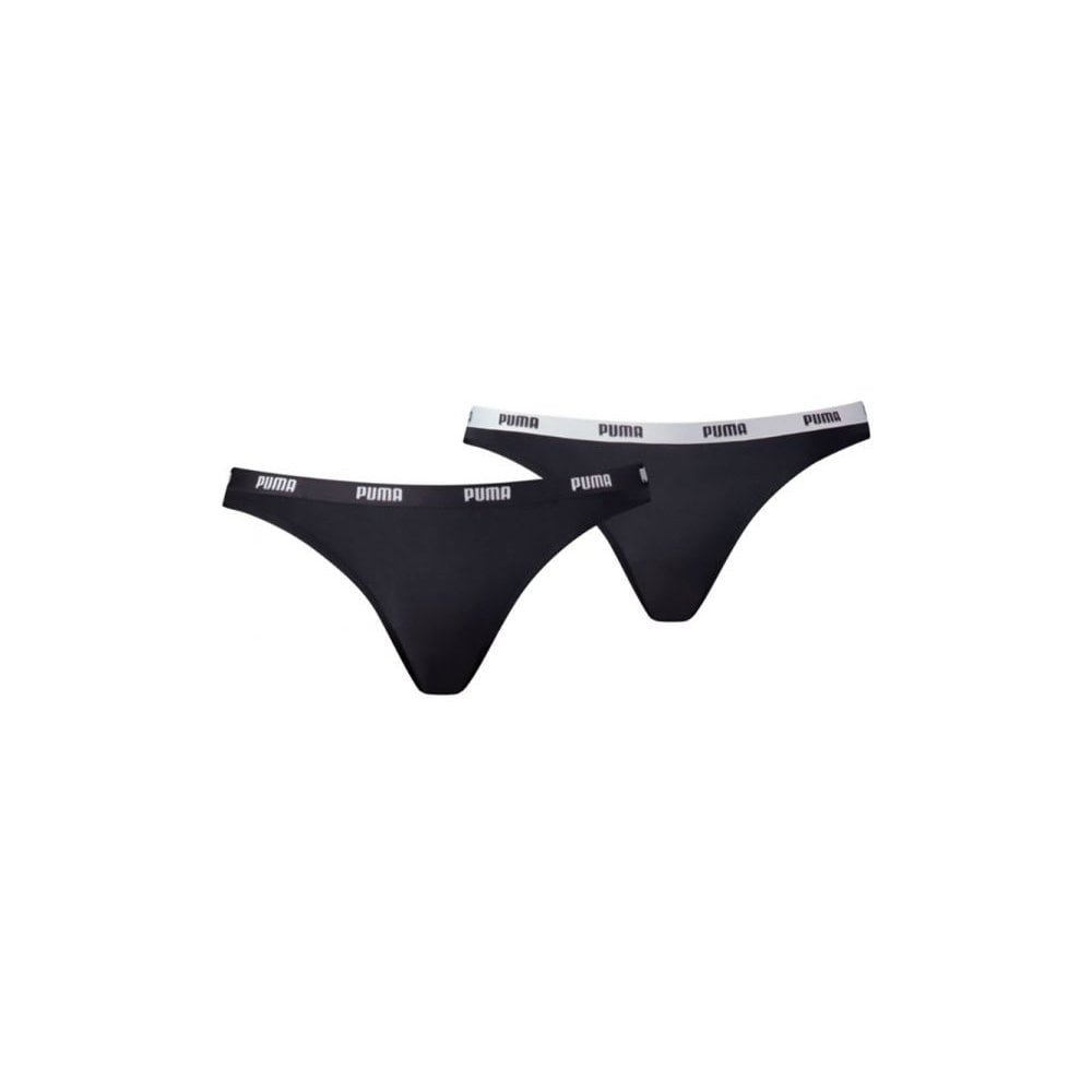 2-Pack Classic Logo Low-Rise Bikini Briefs, Black