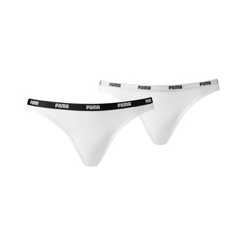 2er-Pack klassische Low-Rise-Bikinislips mit Logo, Weiß