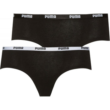 2er-Pack Low-Rise-Hipster-Slips mit klassischem Logo, Schwarz