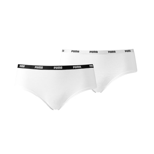 Lot de 2 slips hipster taille basse avec logo classique, blanc