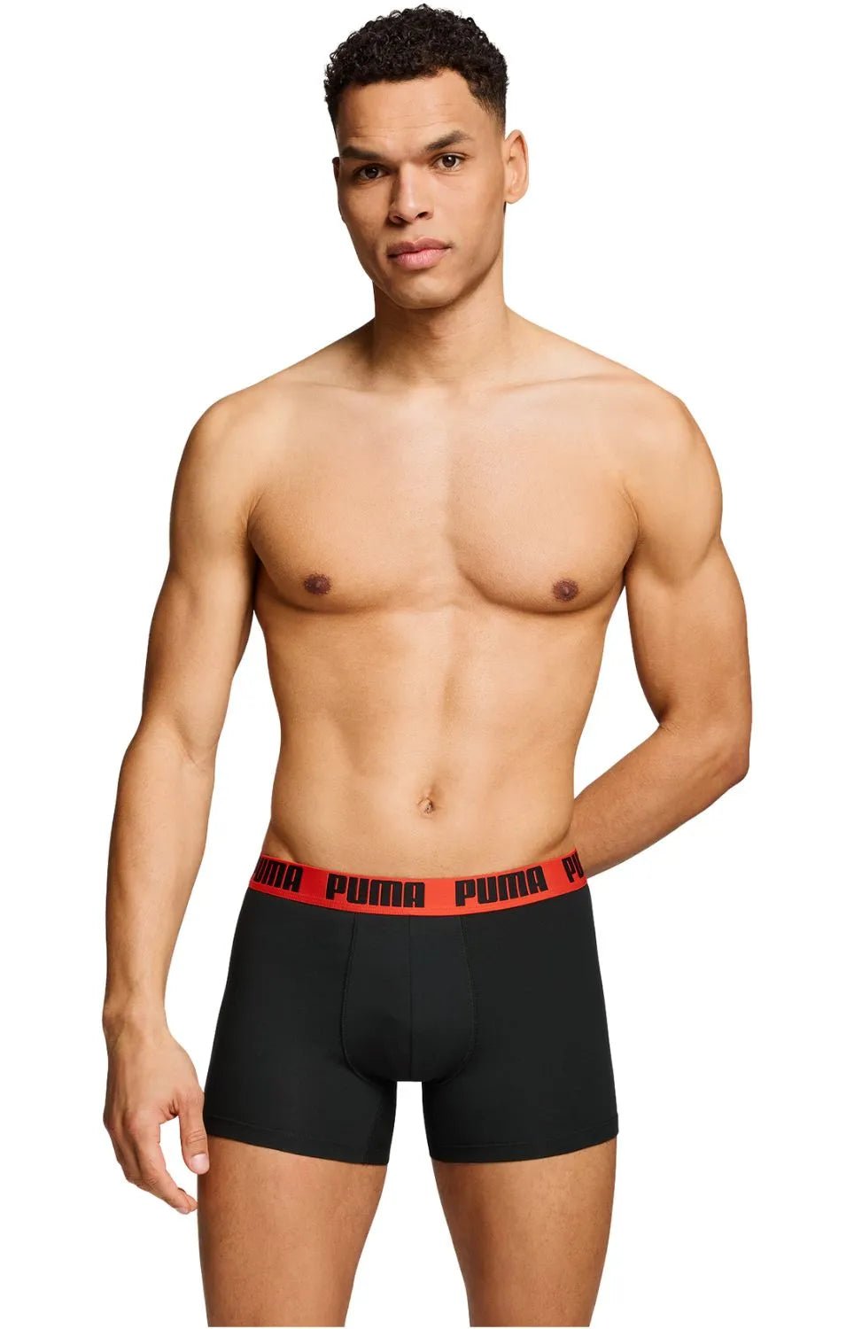 PumaBoxer Briefs 2 - pack2 - Pack Basic Boxer Briefs, Black/Grey w/ fierce redBoxers & Briefs