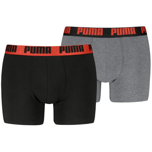 PumaBoxer Briefs 2 - pack2 - Pack Basic Boxer Briefs, Black/Grey w/ fierce redBoxers & Briefs