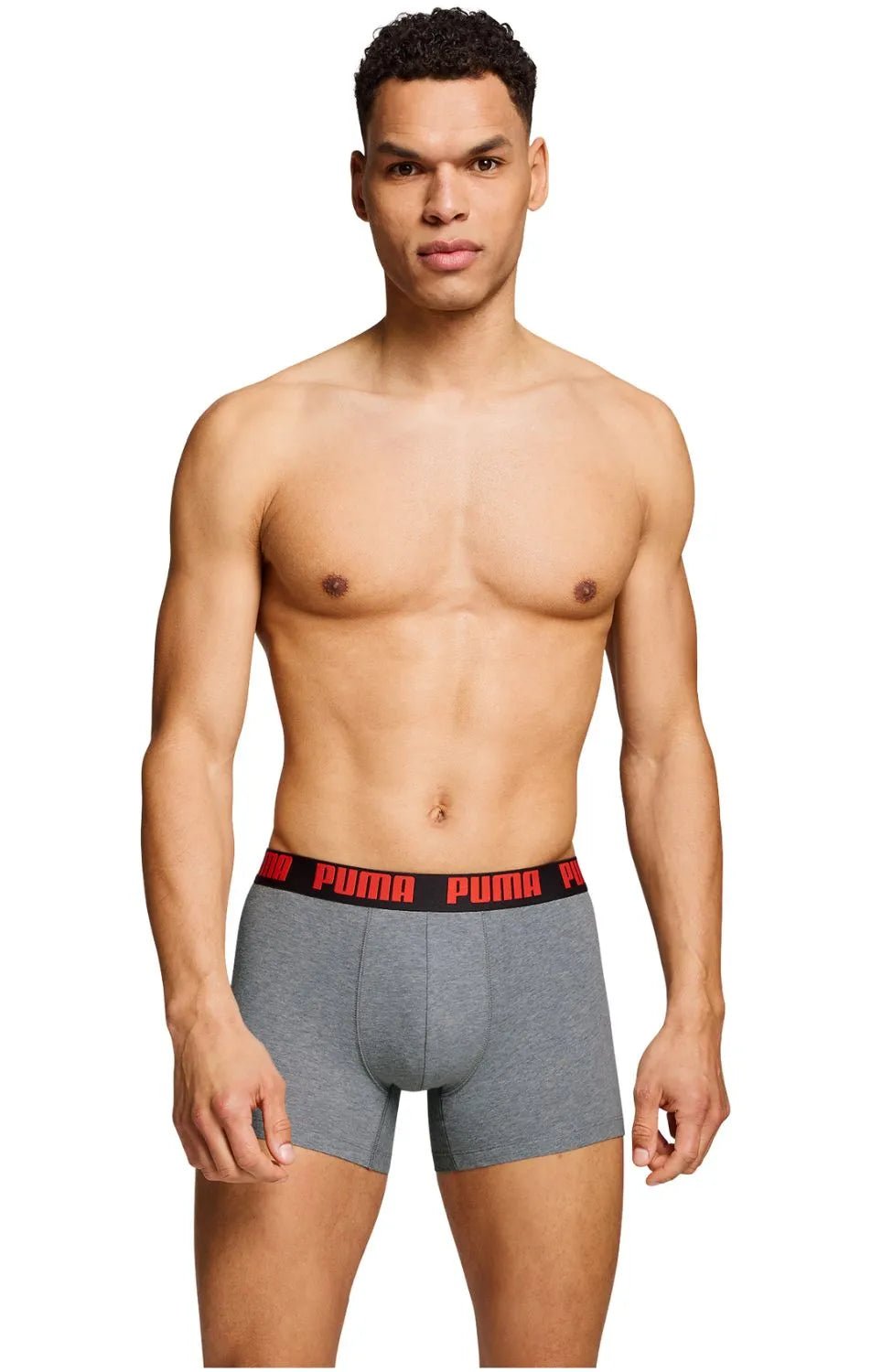 PumaBoxer Briefs 2 - pack2 - Pack Basic Boxer Briefs, Black/Grey w/ fierce redBoxers & Briefs