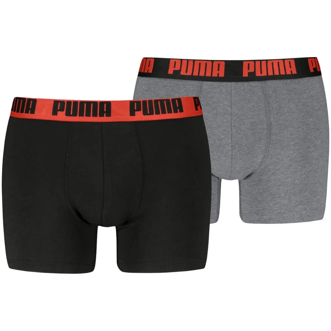 PumaBoxer Briefs 2 - pack2 - Pack Basic Boxer Briefs, Black/Grey w/ fierce redBoxers & Briefs