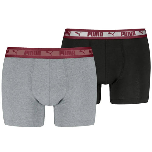 PumaBoxer Briefs 2 - pack2 - Pack Chromatic Waistband Boxer Briefs, Grey/Black/burgundyBoxers & Briefs