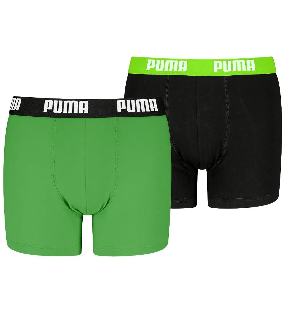 PumaBoxer Briefs 2 - pack2 - Pack Everyday Basic Boys' Boxer Briefs, Green/BlackBoxers & Briefs