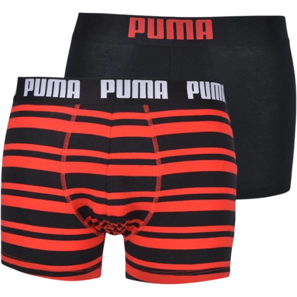 PumaBoxer Briefs 2 - pack2 - Pack Heritage Stripe Boxer Briefs, Red/BlackBoxers - and - Briefs.net