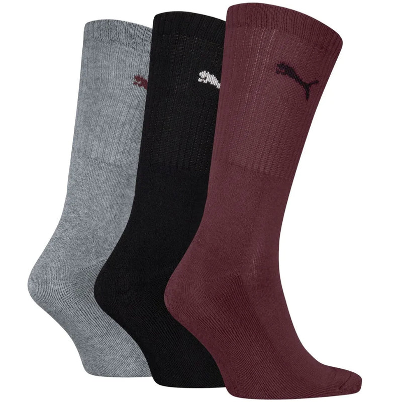 PumaSocks 3 - pack3 - Pack Sports Socks, Burgundy/Black/GreyBoxers & Briefs