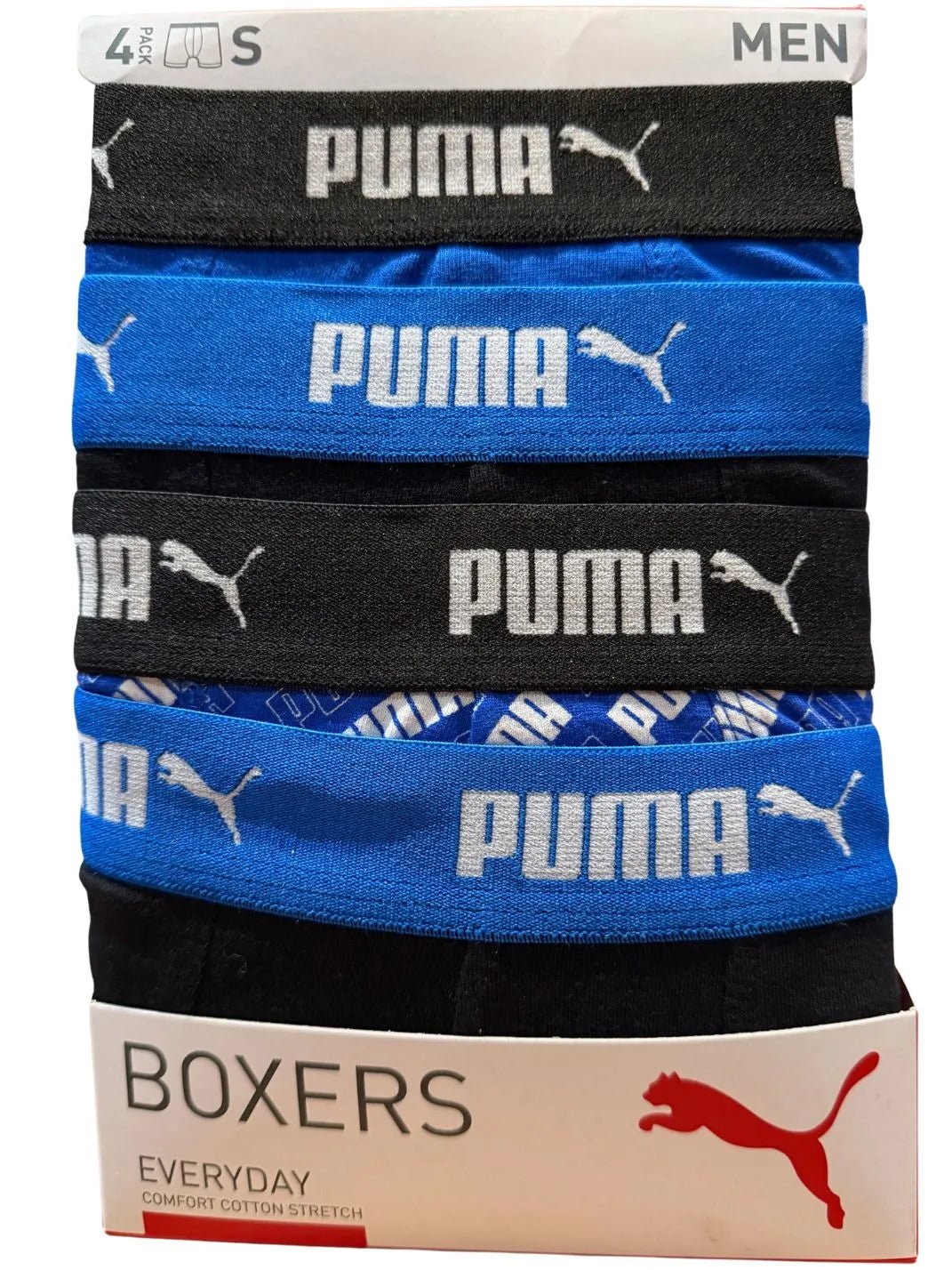 PumaBoxer Briefs 4 - pack4 - Pack Aop Logo Print Boxer Briefs, Black/BlueBoxers & Briefs