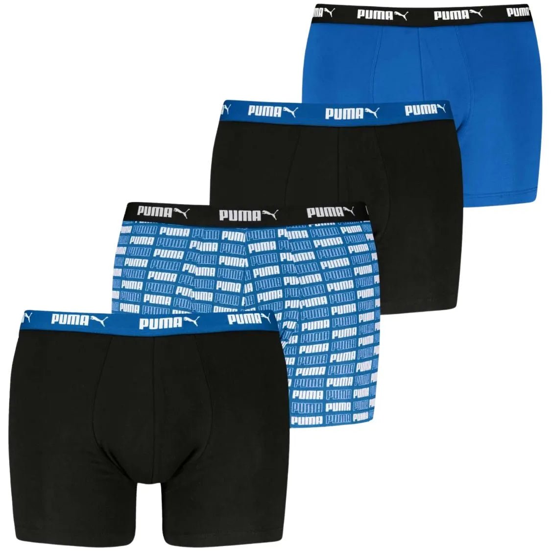 PumaBoxer Briefs 4 - pack4 - Pack Aop Logo Print Boxer Briefs, Black/BlueBoxers & Briefs