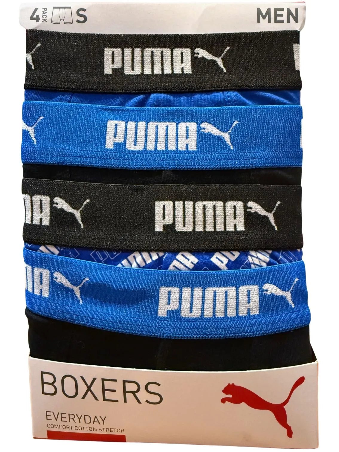 PumaBoxer Briefs 4 - pack4 - Pack Aop Logo Print Boxer Briefs, Black/BlueBoxers & Briefs