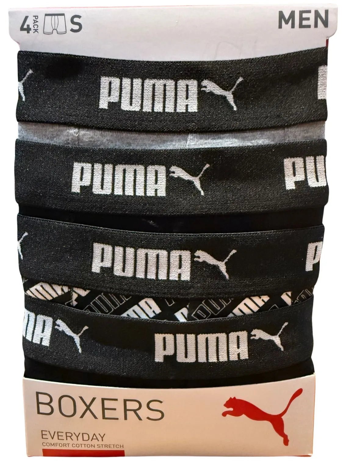 PumaBoxer Briefs 4 - pack4 - Pack Aop Logo Print Boxer Briefs, Black/GreyBoxers & Briefs