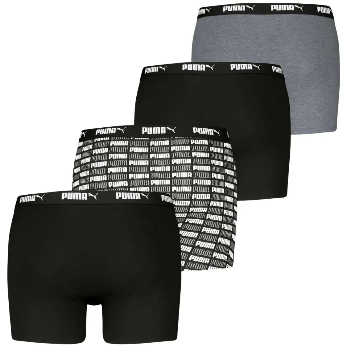 PumaBoxer Briefs 4 - pack4 - Pack Aop Logo Print Boxer Briefs, Black/GreyBoxers & Briefs