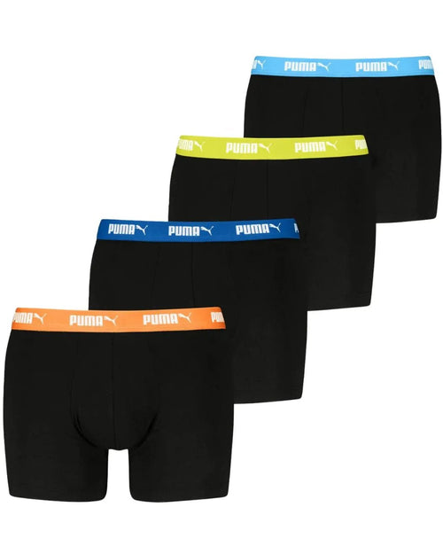 PumaBoxer Briefs 4 - pack4 - Pack Everyday Boxer Briefs, Black w/ yellow/orange/blue waistbandsBoxers & Briefs