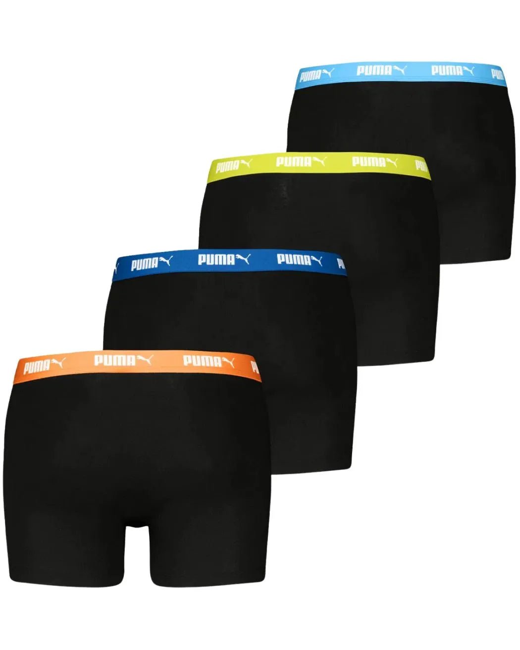 PumaBoxer Briefs 4 - pack4 - Pack Everyday Boxer Briefs, Black w/ yellow/orange/blue waistbandsBoxers & Briefs