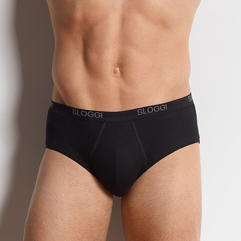 Sloggi - 2 - Pack Basic Men's Midi Briefs, Black - Boxers - and - Briefs.net