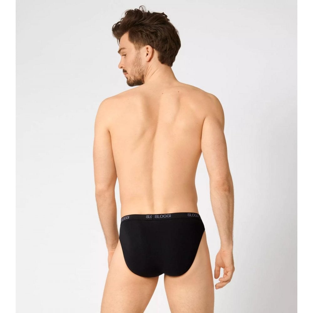 Sloggi - 2 - Pack Basic Men's Mini Briefs, Black - Boxers - and - Briefs.net